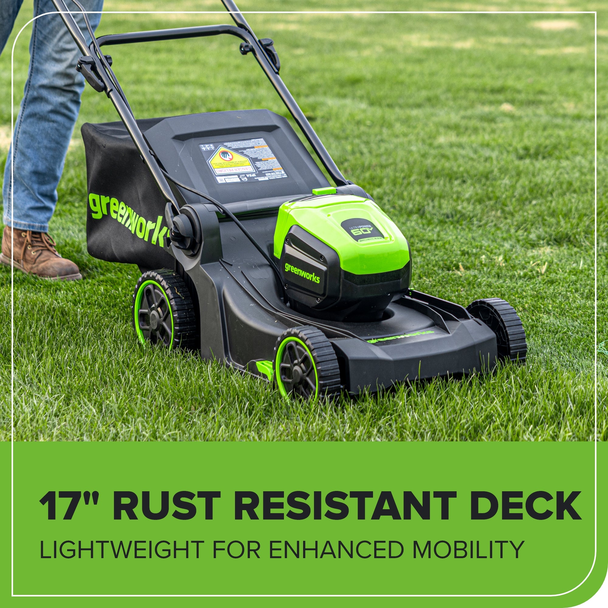 60V 17-Inch Cordless Battery Push Lawn Mower & 610 CFM Jet Blower Combo Kit with 4.0Ah Battery & Fast Charger - Perfect for Medium to Large Yards, Landscaping and Lawn Maintenance