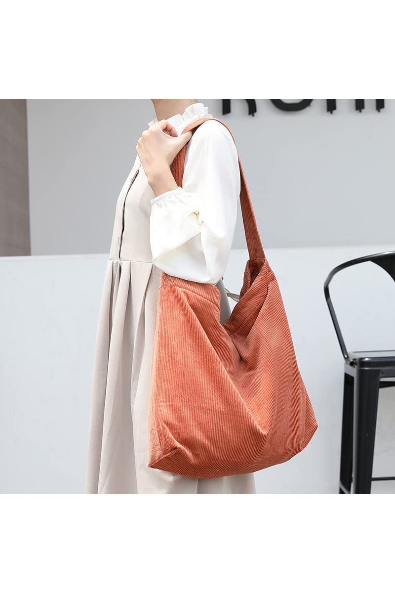 Stylish Women's Corduroy Tote Bag - Large Capacity Shoulder Bag for School, Work, Shopping & Travel | Casual Hobo Handbag for Everyday Use