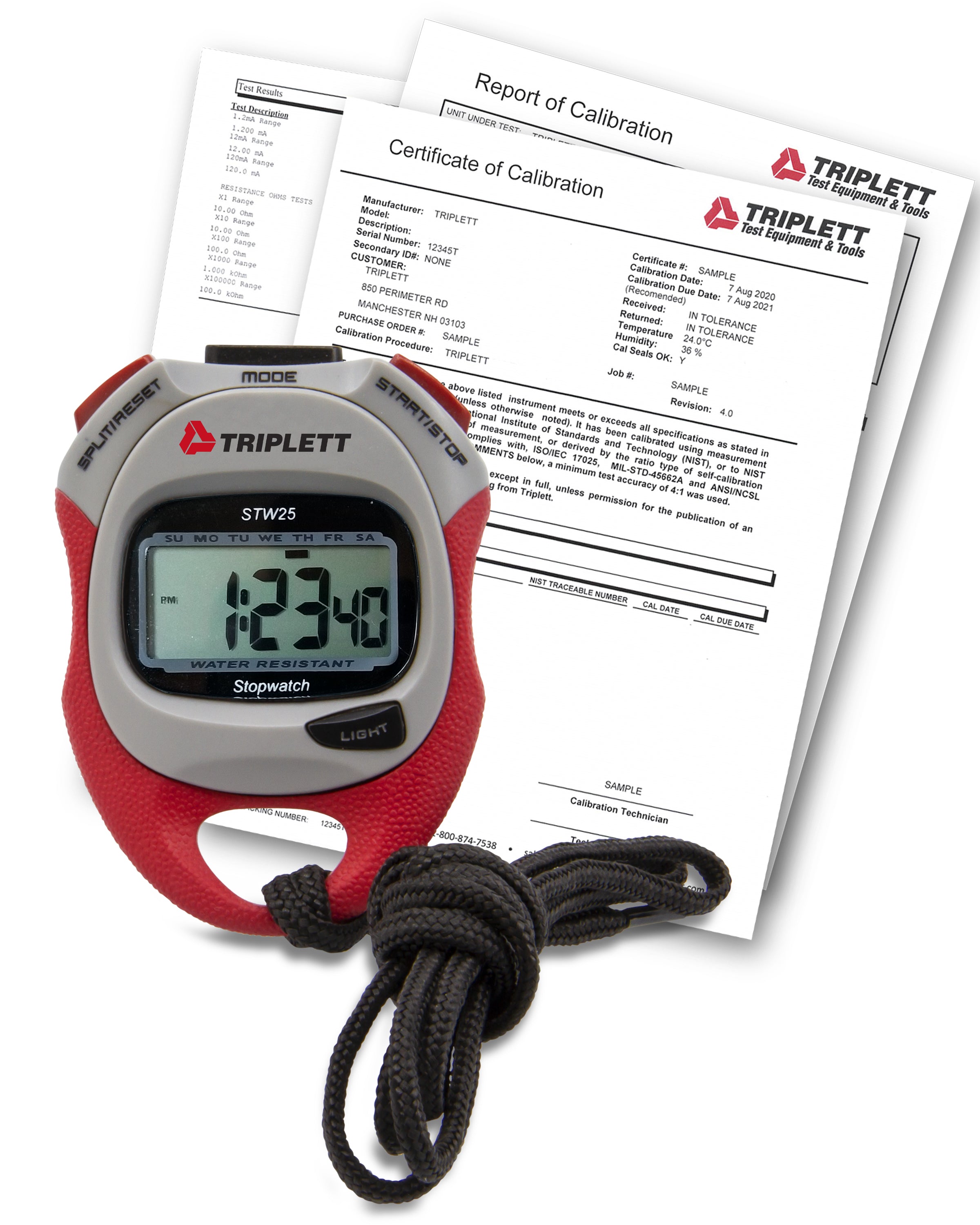 STW25 Digital Stopwatch with Clock and Calendar - High Precision Timer for Sports, Fitness, and Classroom Activities