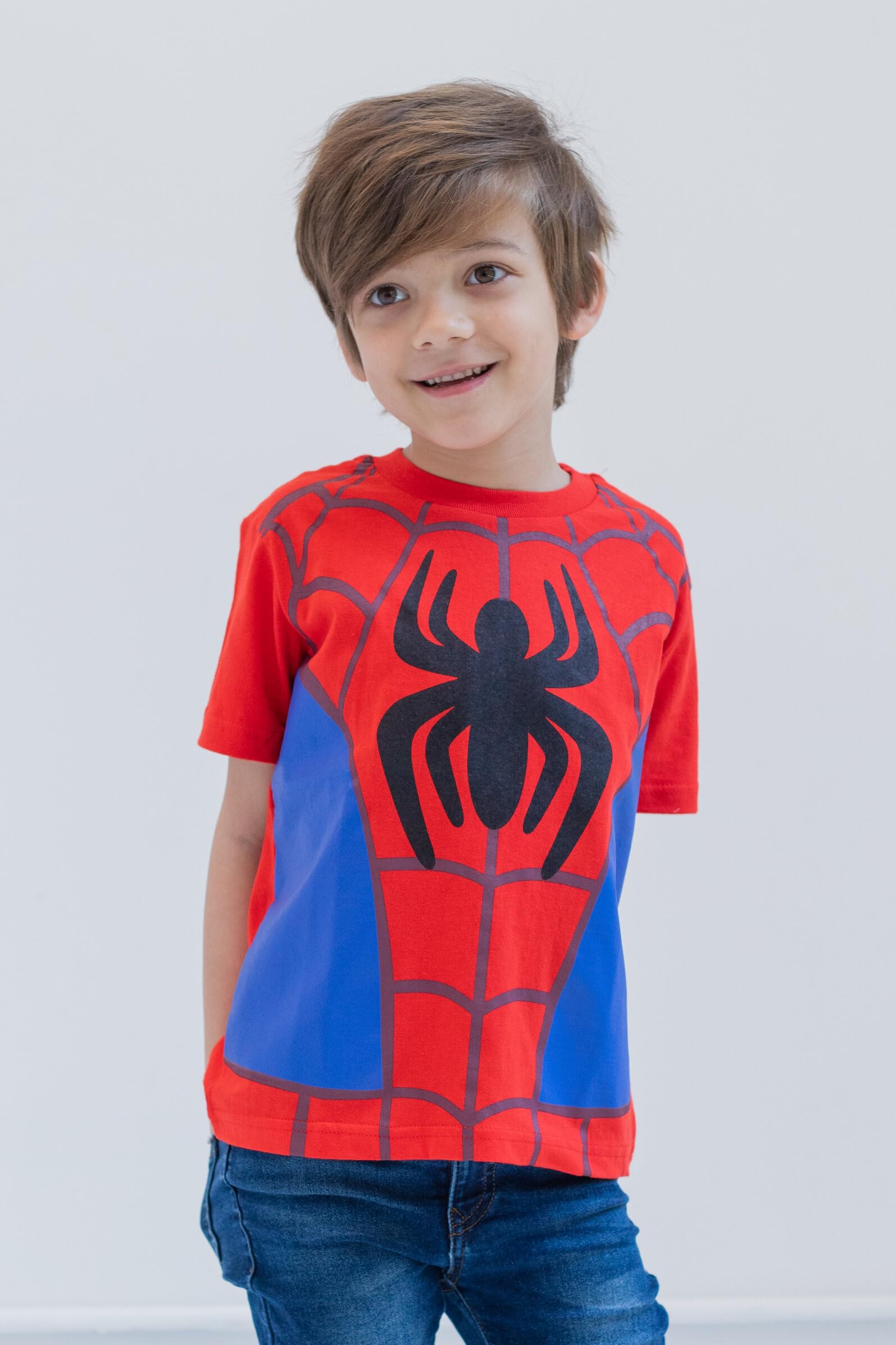 Marvel Avengers Spider-Man Iron Man Thor 3 Pack Boys Graphic T-Shirts - Toddler to Big Kid Sizes (2T-12) - Superhero Costume Party, Birthday Gift, Cosplay Outfit
