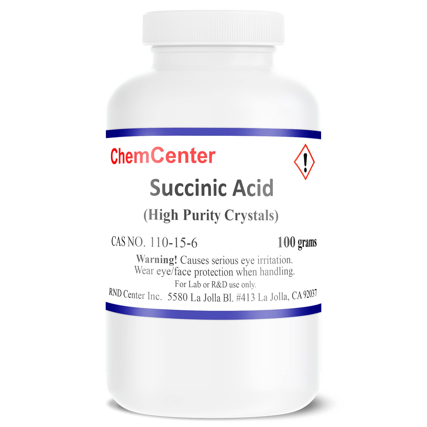 Succinic Acid Ultra Fine Crystals & Powder - 100g (3.5oz) | Food Grade, Cosmetic & Pharmaceutical Use | DIY Skincare, Plant Growth, Food Preservation