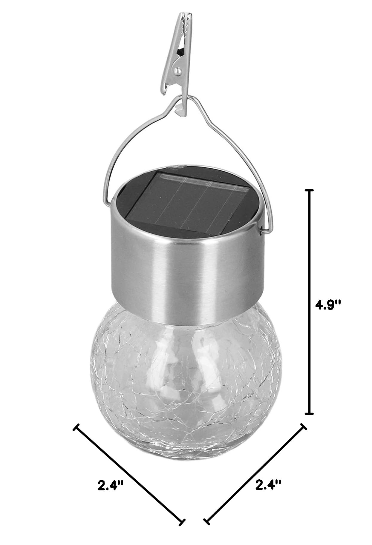 Outdoor Hanging Solar Lights - Glass Ball Crack Pattern with Auto Sensor, Solar Charged Garden Lights for Patio, Yard, Pathway & Landscape Decoration