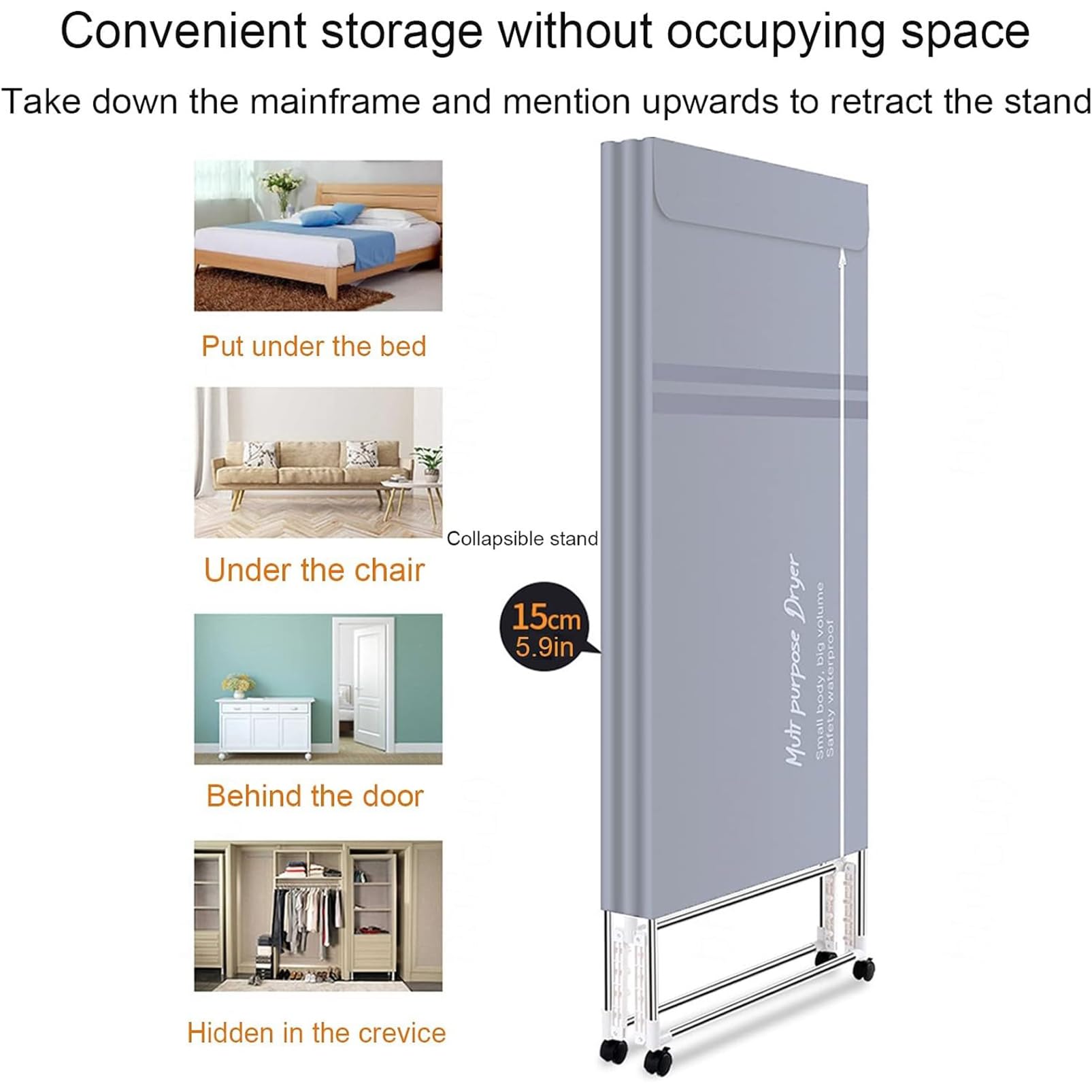 1300W Foldable Electric Clothes Dryer with Remote Control - Energy Efficient Heated Drying Rack with Adjustable Timer for Fast Wrinkle Removal | Perfect for Small Spaces, Apartments & Quick Laundry Drying
