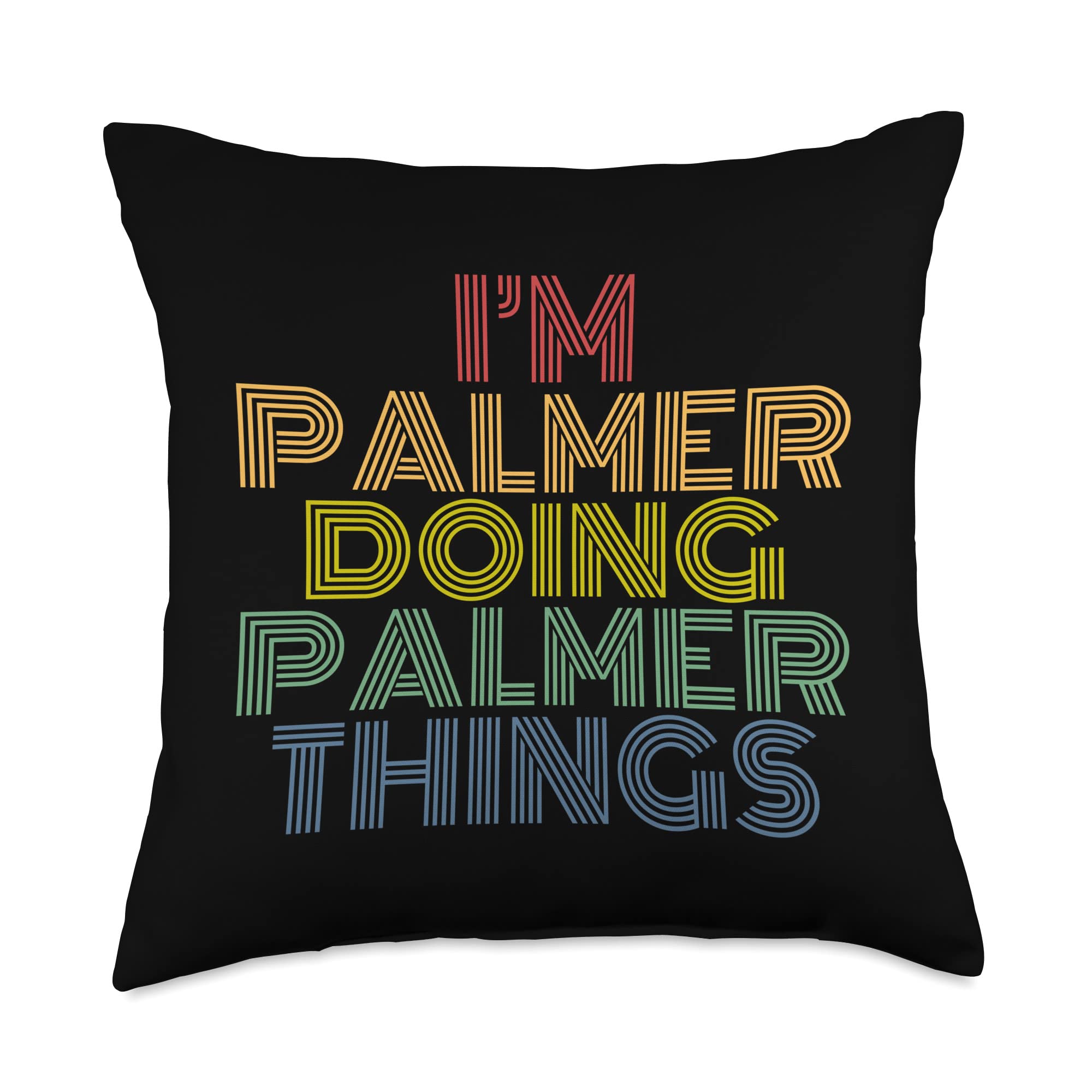 Personalized Name Tees & Throw Pillows - Custom Palmer Design 18x18 Inch Multicolor Home Decor for Living Room, Bedroom & Gifts