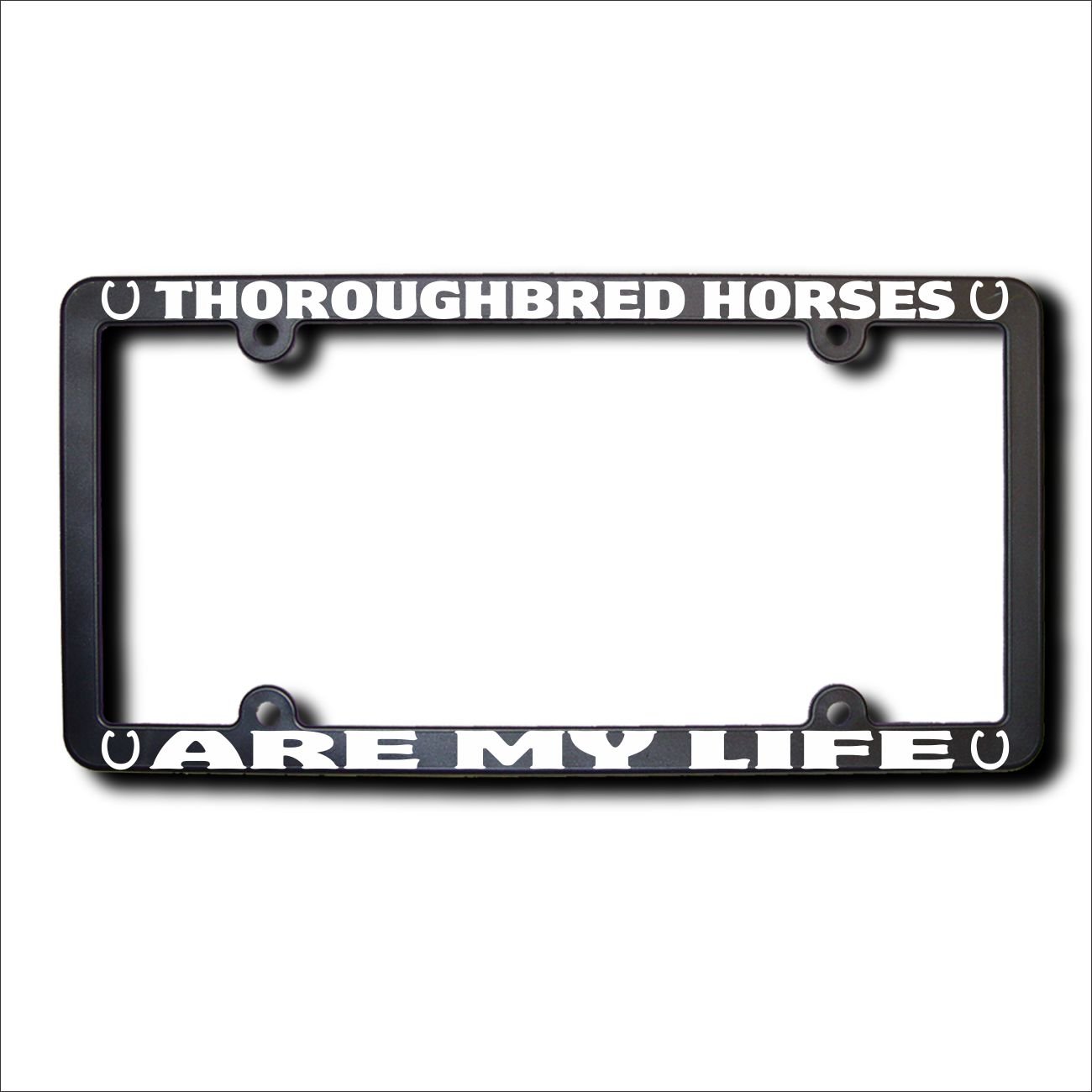 Thoroughbred Horses Are My Life License Plate Frame - Perfect for Car Enthusiasts & Horse Lovers - Show Your Passion on the Road