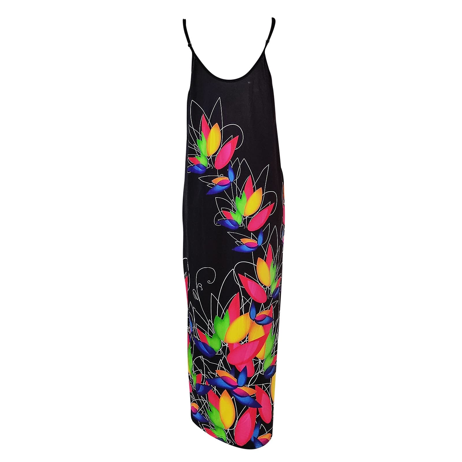 Women's Summer Dresses - Sleeveless Floral Print Strapless Maxi Dress for Beach, Vacation & Casual Wear | Ladies Fashion Sling Top Long Dress