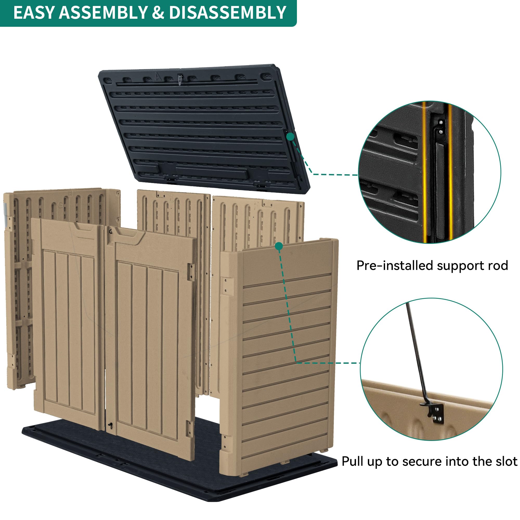 YITAHOME Outdoor Resin Storage Shed, 39