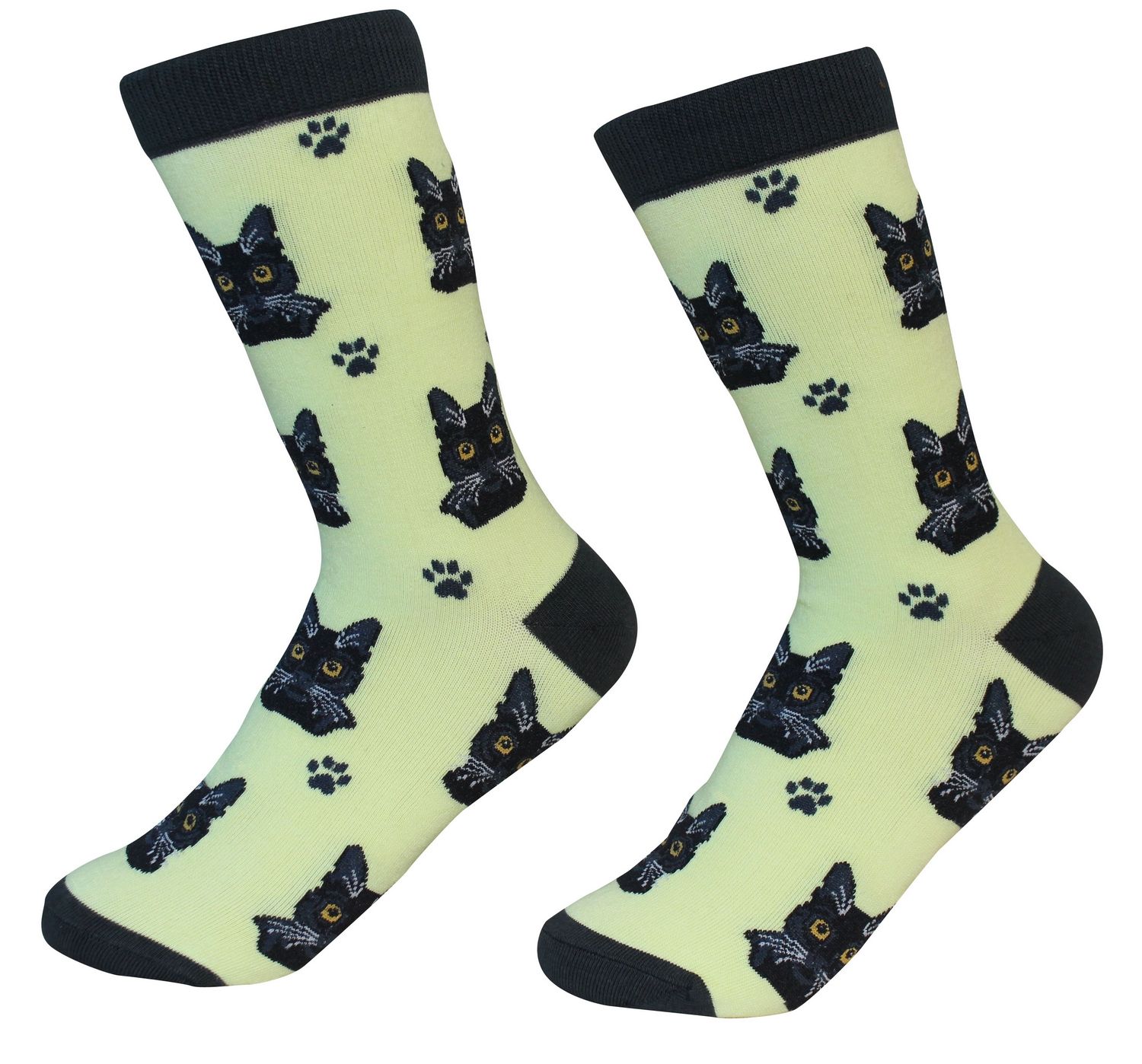 Black Cat Socks for Men & Women - Cozy Unisex Animal Print Crew Socks for Casual Wear, Gifts, and Halloween Costumes