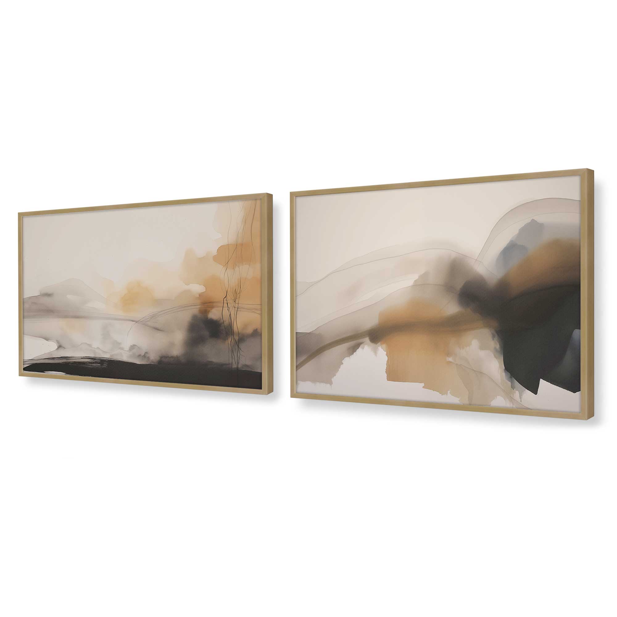 Set of 2 Rustic Copper Wall Art Prints - Elegant Home Decor for Living Room, Bedroom & Office