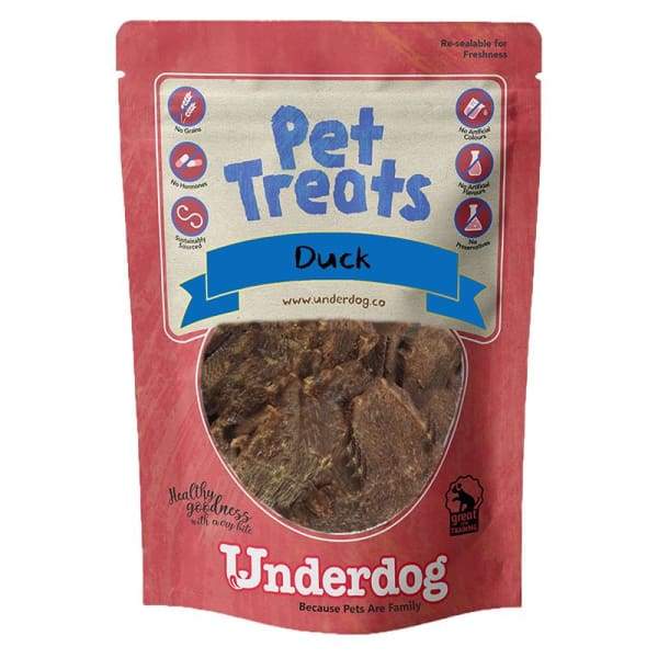 Healthy Underdog Duck Air Dried Dog Treats 80g - All Natural, Grain Free Training Snacks for Small & Large Dogs - Perfect for Rewards, Training & On-the-Go Treats
