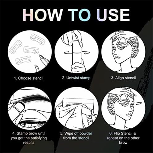 **Eyebrow Stamp and Stencil Kit - 24 Reusable Washable Brow Shaping Templates for Beginners | Smudge-Proof & Long-Lasting Light Brown | Perfect for Daily Makeup, Salon, or Travel**