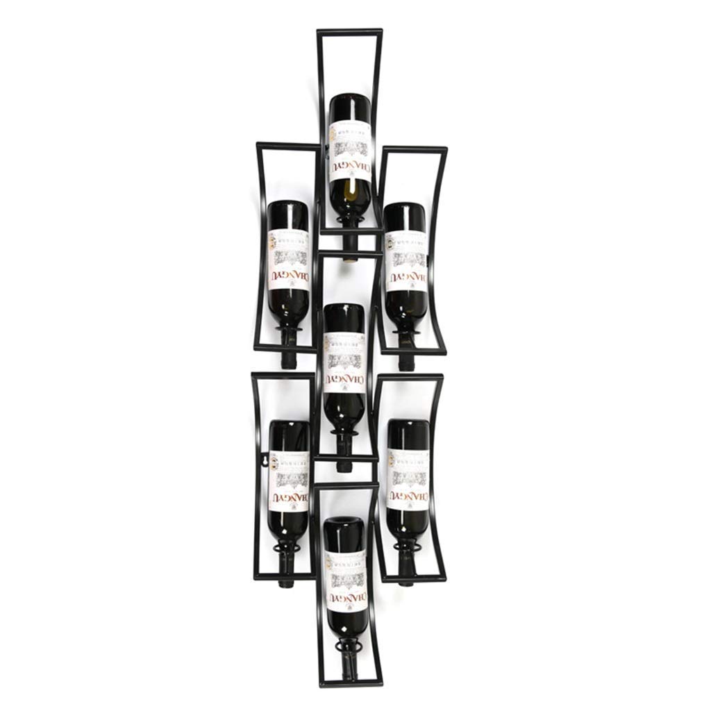 Vintage Style Metal Wall Mounted Wine Rack - Holds 10 Bottles - Iron Goblet Storage Shelf - Black Flower Pot Design - Perfect for Home Bar, Kitchen, Dining Room & Wine Cellar Organization & Decoration