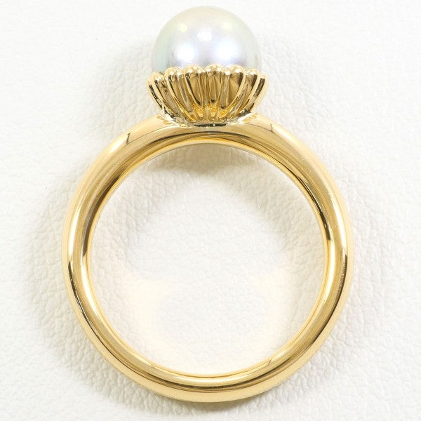 18K Yellow Gold Akoya Pearl Ring for Women - Elegant Japanese Cultured Pearl Jewelry - Perfect for Weddings, Anniversaries & Special Occasions