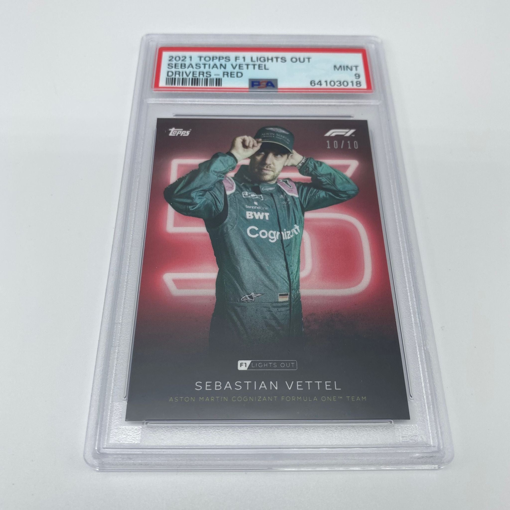 PSA 10 Graded Sebastian Vettel Red Parallel Racing Card - Perfect for F1 Collectors, Sports Memorabilia & Trading Card Enthusiasts - Ideal for Display, Investment & Fan Collections
