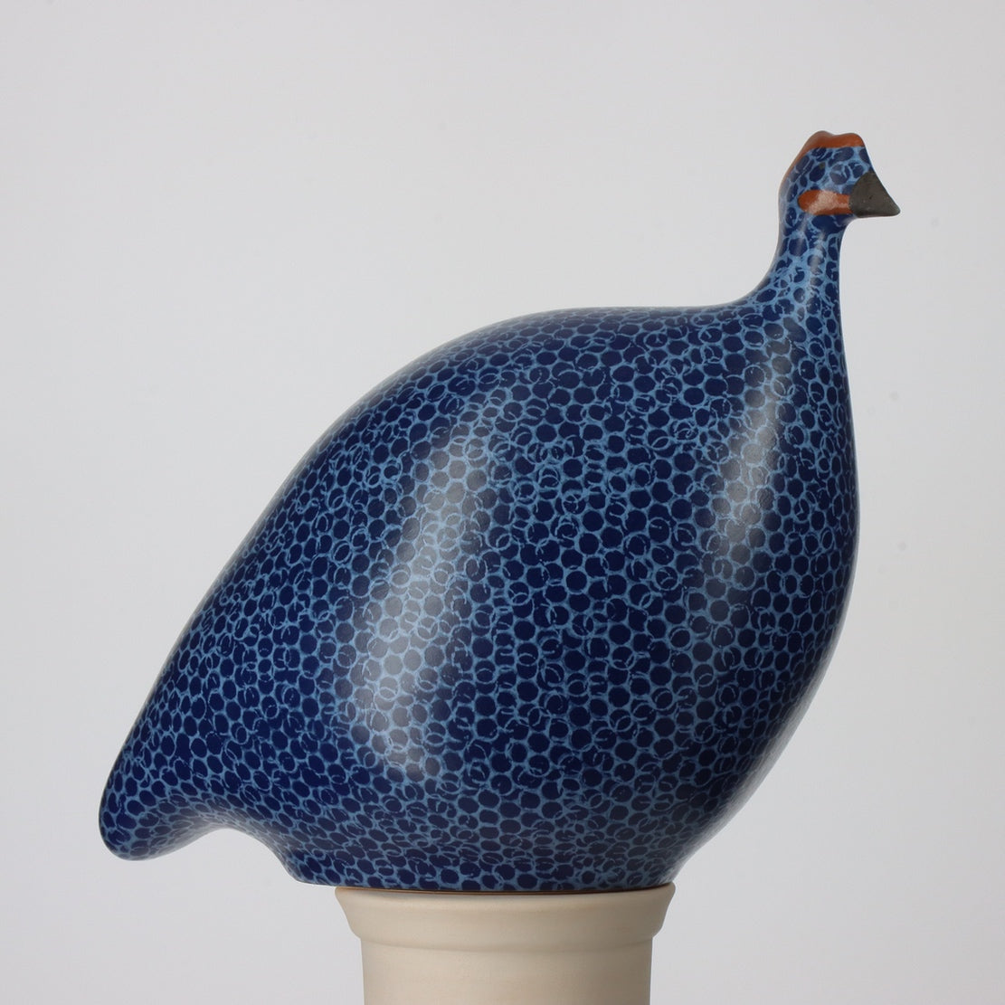 Matte Blue Spotted Lavender Guinea Hen - Premium Decorative Ceramic Figurine for Home Decor, Farmhouse Style, Gift Idea | Perfect for Shelf Display, Table Centerpiece, or Garden Accent