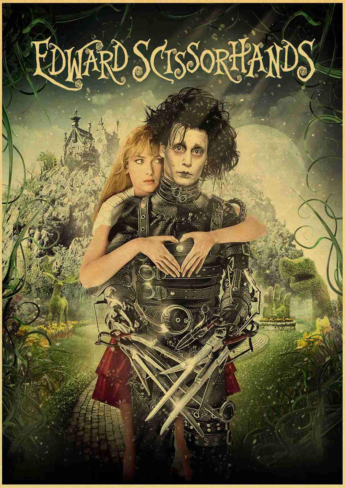 1000 Piece Jigsaw Puzzle for Adults - Edward Scissorhands Movie Retro Poster Puzzle, Perfect for Family Game Night, Stress Relief & Home Decor