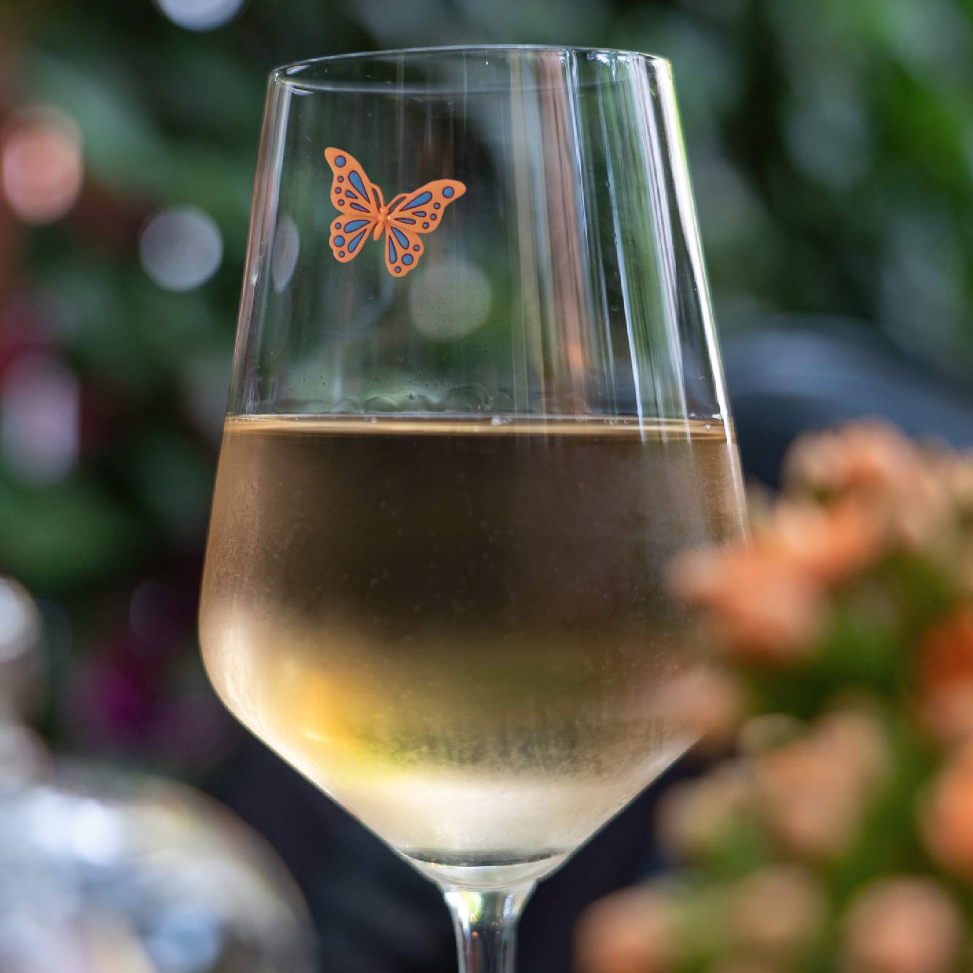 Butterfly Magnetic Wine Glass Charms - Set of 6 Unique Drink Markers - Perfect Gardening Gift for Women - Ideal for Outdoor Parties, Wine Tasting & Garden Gatherings