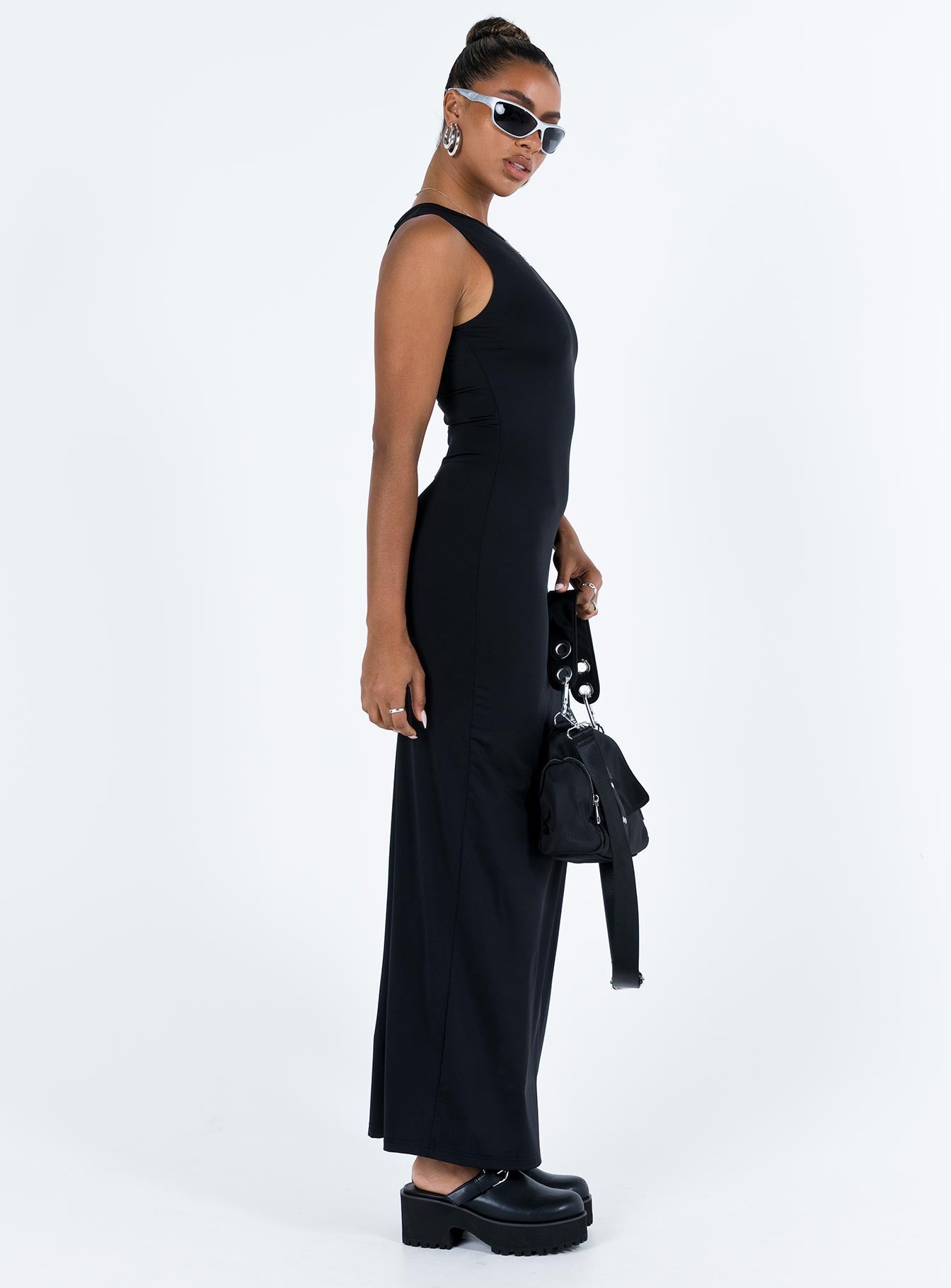Bena Women's Maxi Dress Black - Elegant Long Sleeve Flowy Summer Dress for Beach, Party & Casual Wear