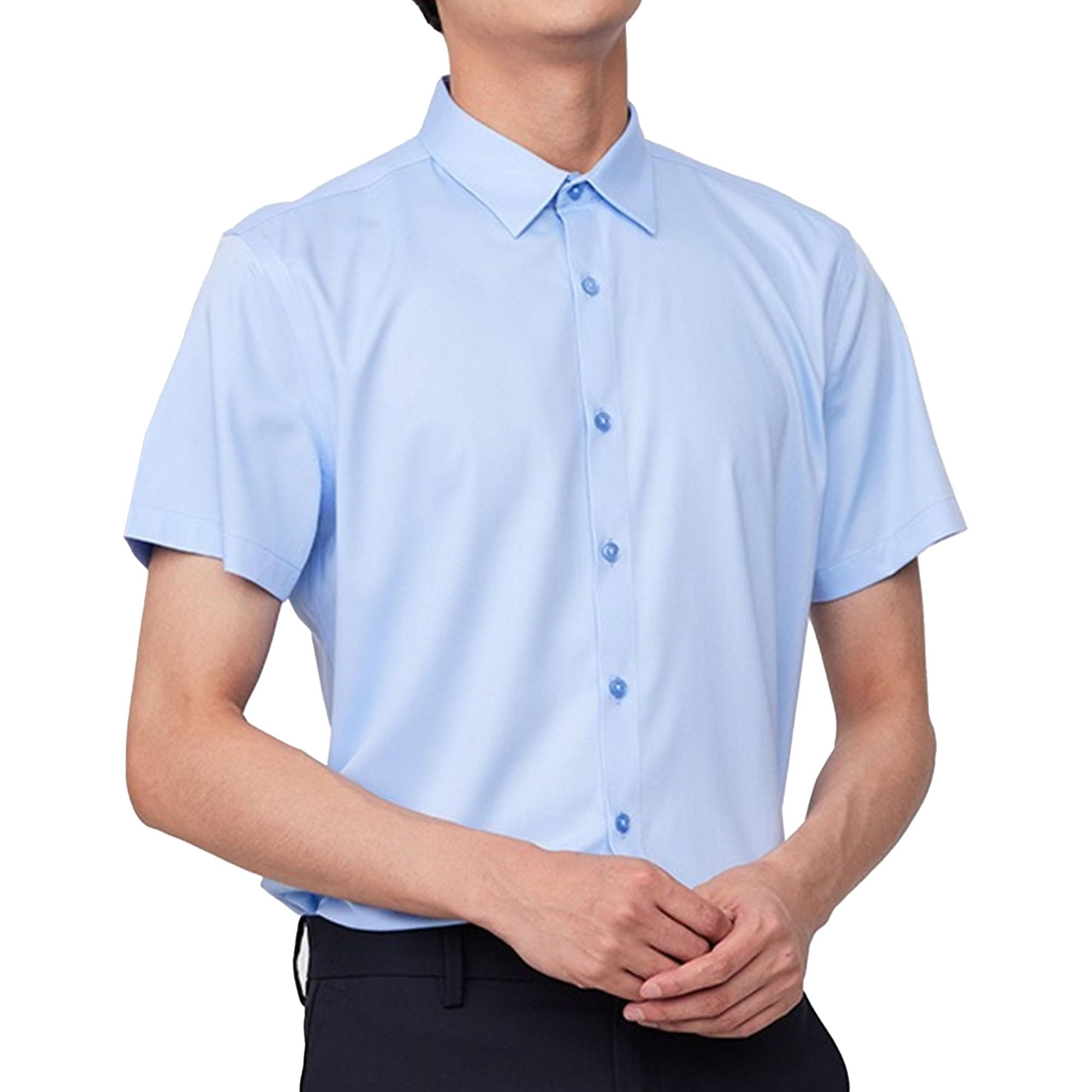 Premium Slim Fit Stretch Short Sleeve Dress Shirts for Men - Business Casual & Formal Button Down Shirt | Office Wear, Wedding Attire & Special Occasions
