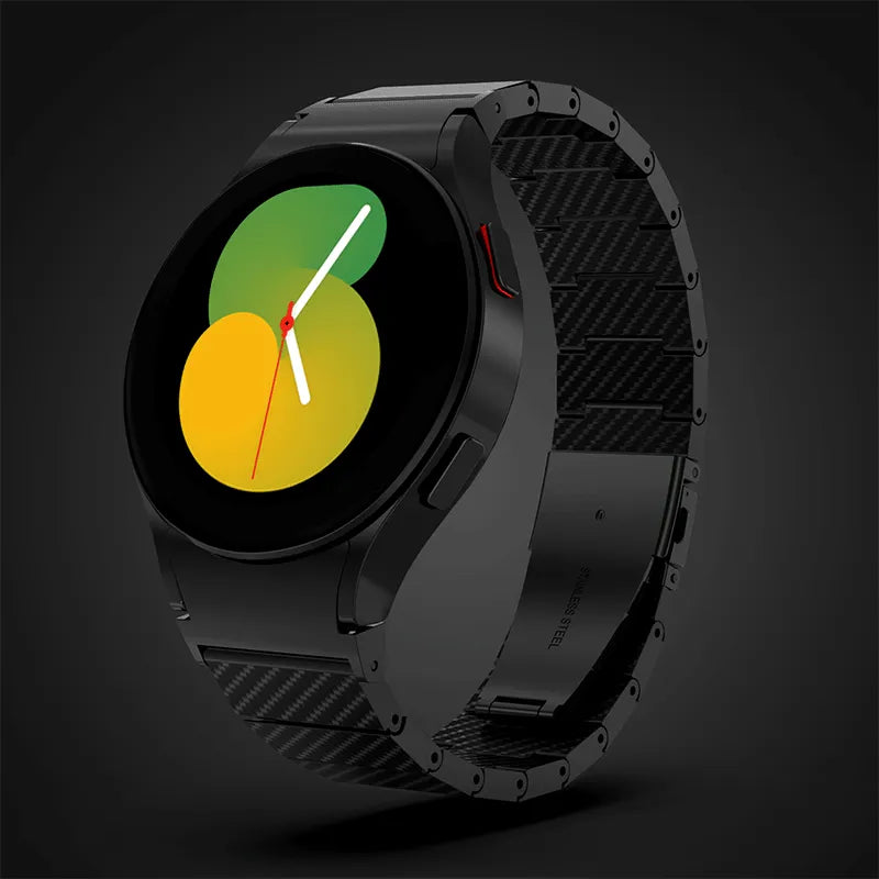 Premium No-Gap Carbon Fiber Strap for Samsung Galaxy Watch 4/5/6 - Lightweight Durable Smartwatch Band for Men & Women - Perfect for Workouts, Running & Everyday Wear