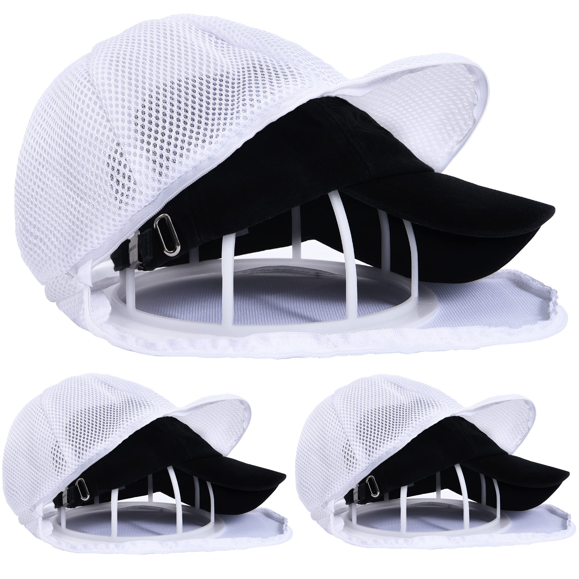 ULG Baseball Cap Hat Washer for Washing Machine - 3 Pack Hat Cleaner & Organizer for Dishwasher Safe Caps - Washing Hat Rack Holder for Sports, Outdoor & Casual Wear