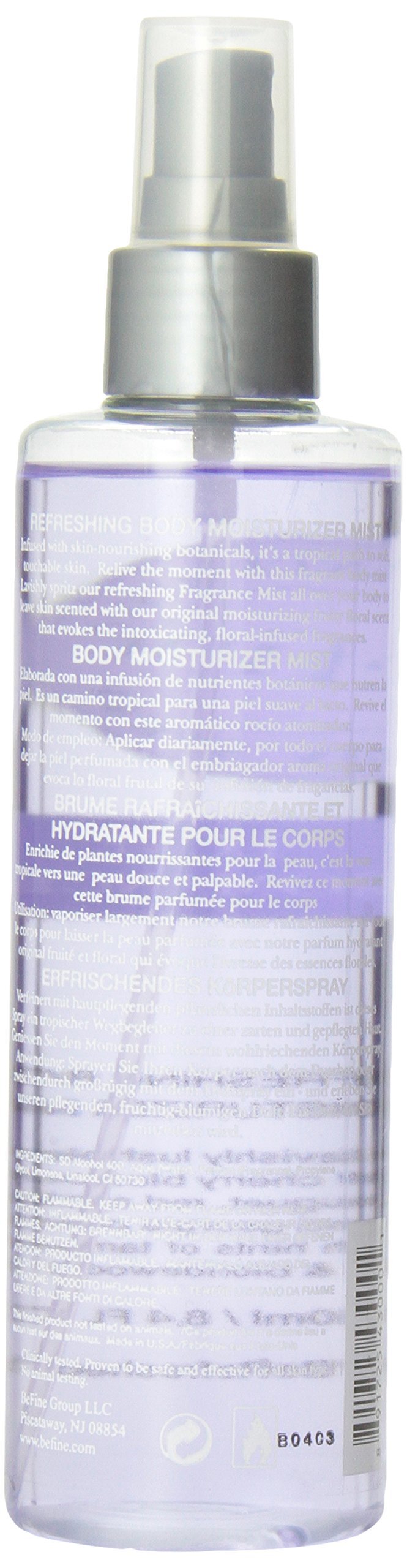 Befine Love Romance Refreshing Body Moisture Mist for Women - 8.4oz Hydrating Spray with Natural Ingredients | Perfect for Dry Skin, Post-Workout Refresh & Summer Hydration