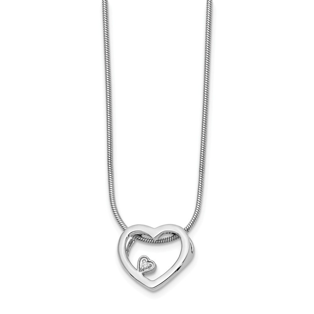 SS White Ice .01ct Diamond Heart Necklace - Elegant Sterling Silver Pendant for Women, Perfect Gift for Valentine's Day, Anniversary, or Birthday | Ideal for Romantic Dates, Special Occasions & Everyday Wear