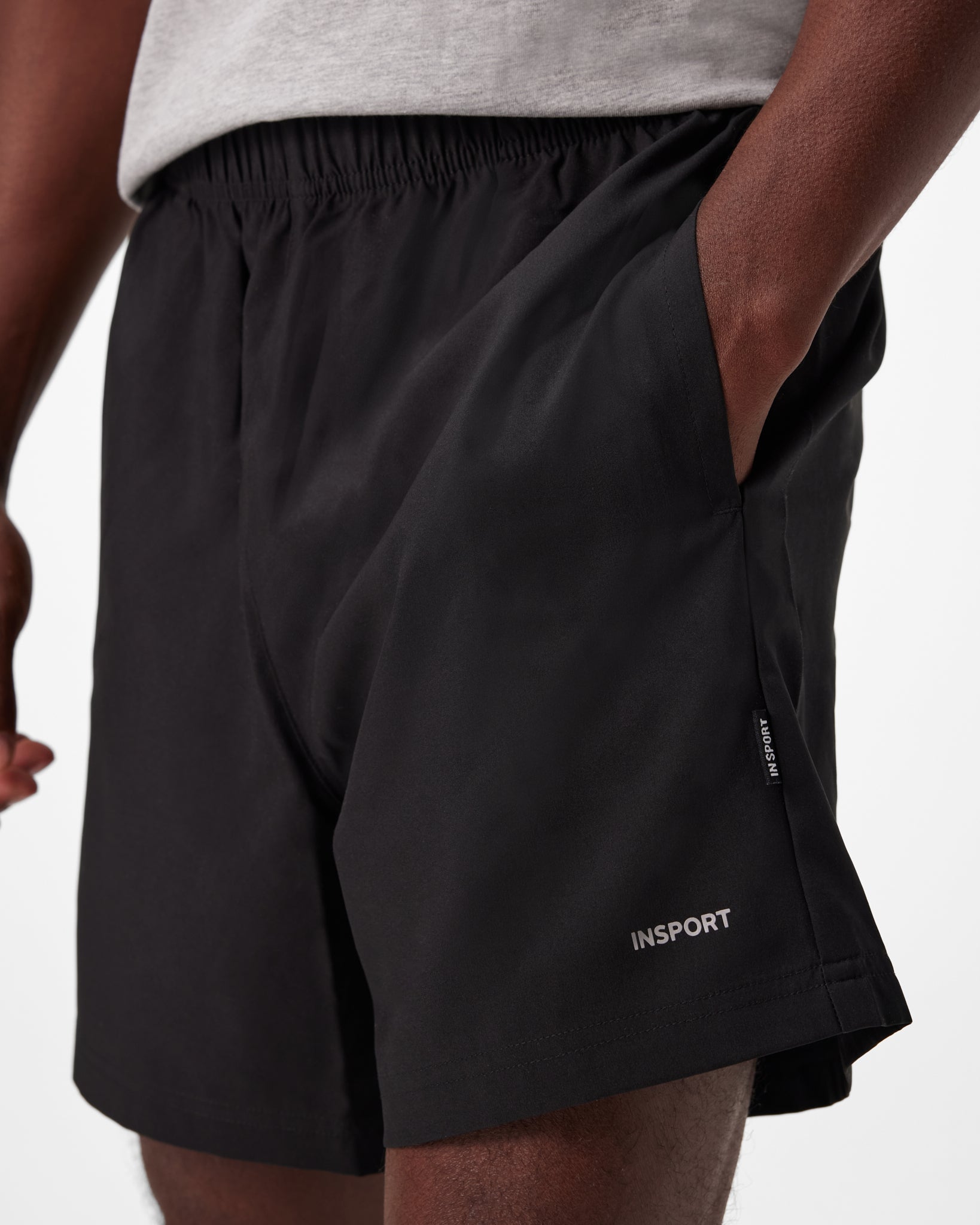 INSPORT Men's Active Black Shorts - Lightweight, Breathable & Quick-Dry Workout Shorts for Running, Gym & Outdoor Sports