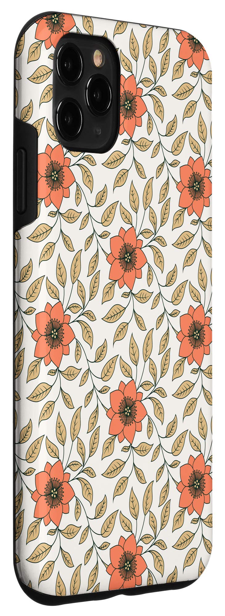 iPhone 11 Pro Max Case - Orange Yellow Floral Vine Design, Fall Garden Aesthetic, Hipster Style Protective Cover | Perfect for Autumn Outings, Coffee Dates & Instagram Photos