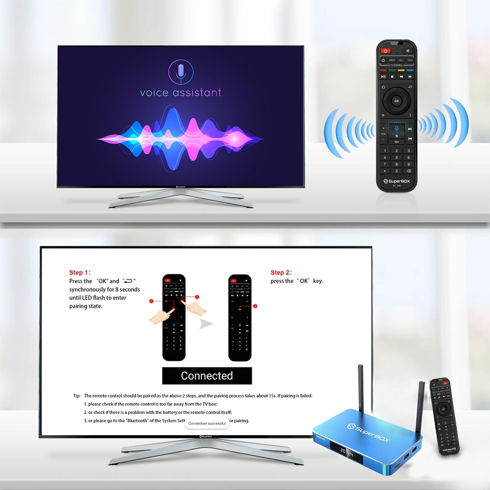 S6 MAX Android TV Box - 6K UHD Streaming Media Player with Voice Remote, Quad-Core Processor, 4GB RAM, 32GB Storage - Perfect for Netflix, Hulu, Prime Video & Home Theater Entertainment
