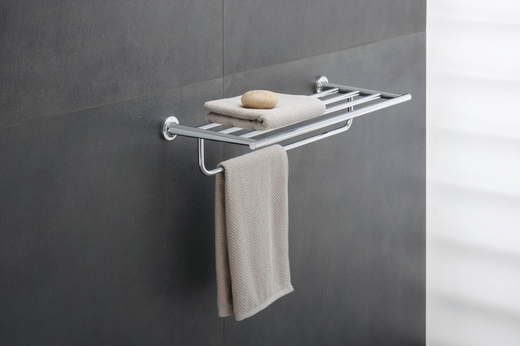 Duravit Starck T Towel Shelf Chrome - Premium Bathroom Towel Holder for Modern Homes - Perfect for Showers, Spas & Luxury Bathrooms