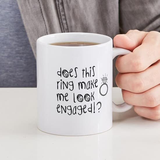Engaged Ceramic Coffee Mug - 11 oz (325 ml) by CafePress - Perfect for Wedding Proposals, Bridal Showers & Anniversaries