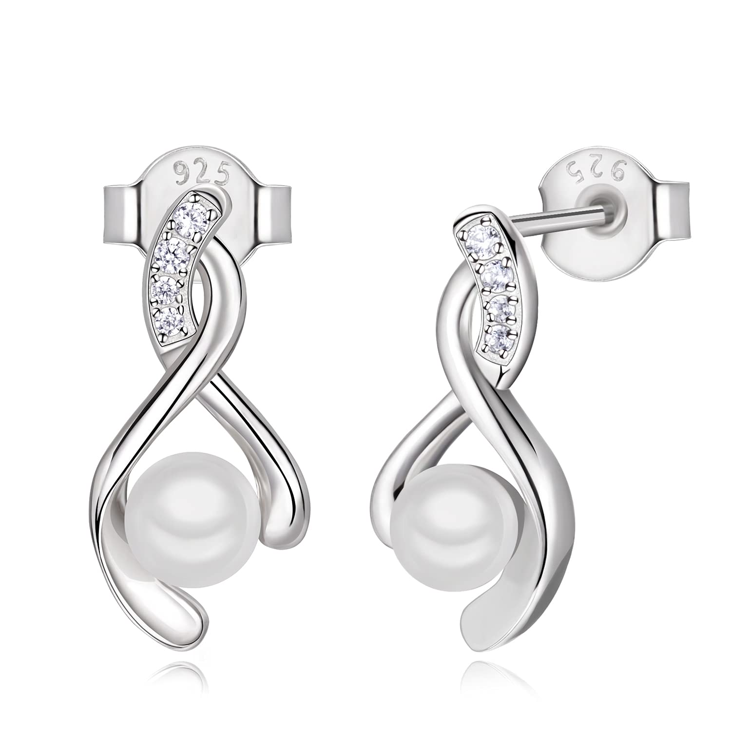 Rosie Olive Pearl Earrings for Women - Sterling Silver Hypoallergenic Jewelry, Perfect Birthday & Christmas Gifts for Mom, Grandma, Daughter & Best Friend - Elegant for Weddings, Parties & Everyday Wear