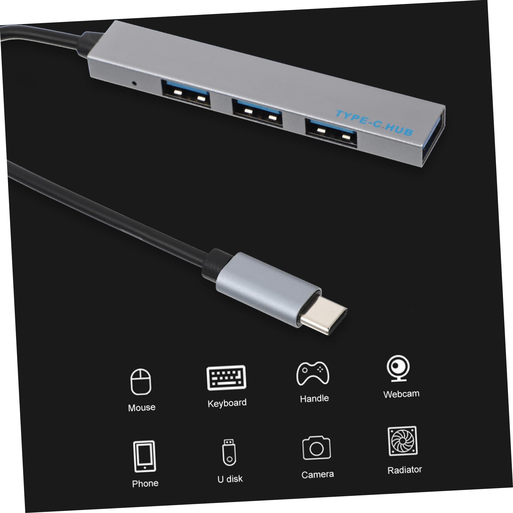 UKCOCO 2-Pack Aluminum Alloy USB Hub Adapter - USB A Splitter, Charger, Micro USB Converter, Portable Laptop/PC Expander for Home Office, Travel & Gaming Accessories