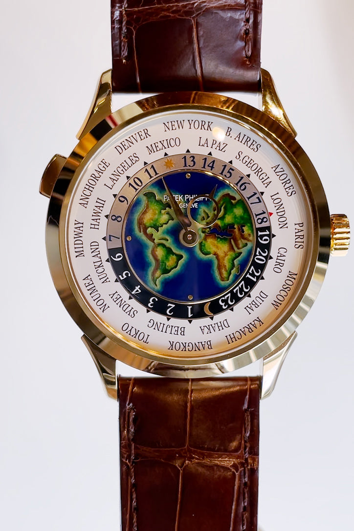Patek Philippe 40mm Complications World Timer GMT White Dial Watch 5231J 001 - Luxury Swiss Timepiece for Travelers & Collectors - Perfect for Business Trips, World Travel & Investment Collection