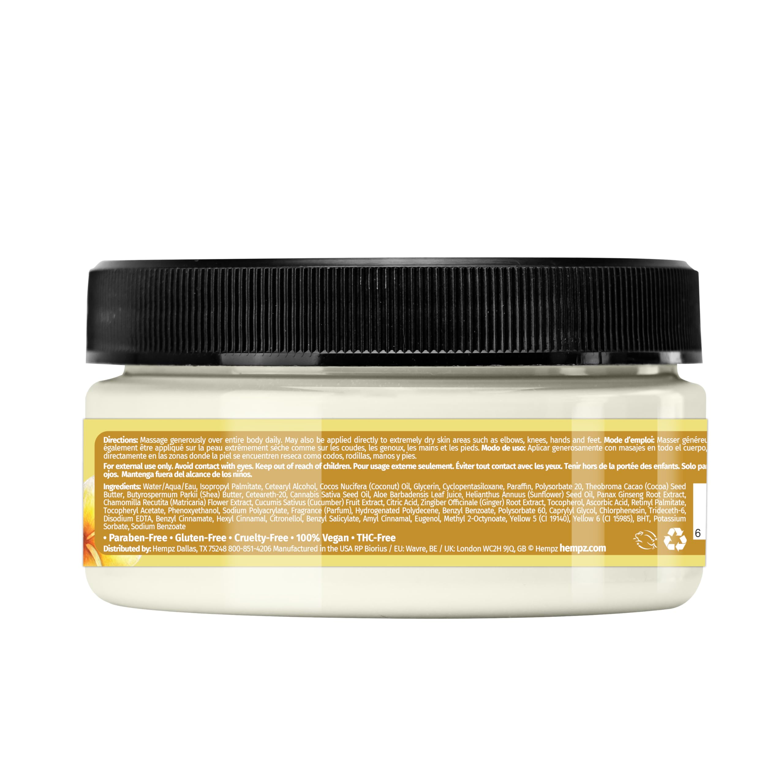 Hempz Original Herbal Body Butter 8 oz - Ultra Hydrating Moisturizer for Dry Skin | Vegan & Cruelty-Free Body Lotion | Perfect for Daily Skincare Routine & Post-Shower Hydration