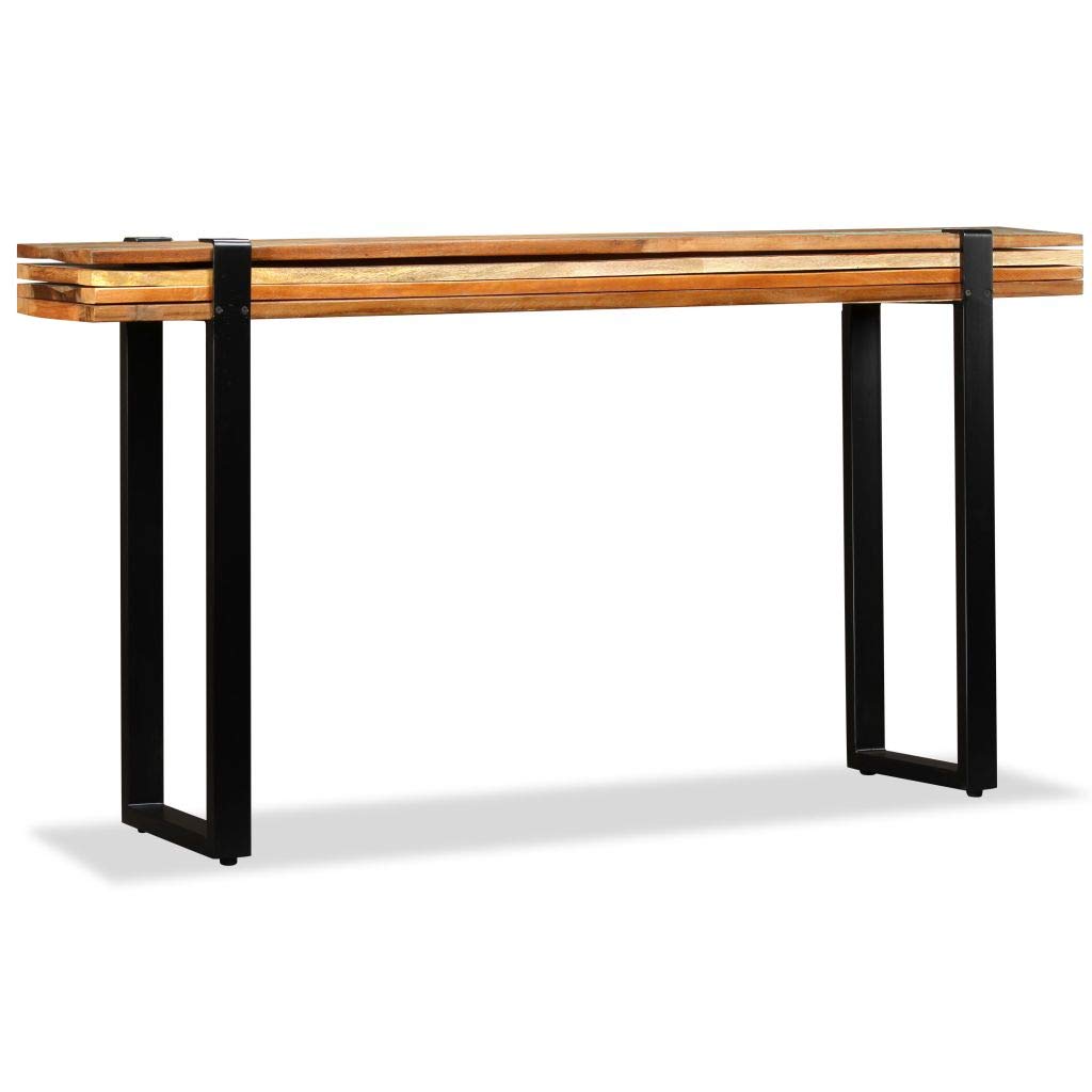 FAMIROSA Solid Reclaimed Wood Console Table - Adjustable Height Entryway Sofa Table for Living Room, Hallway & Bedroom Decor