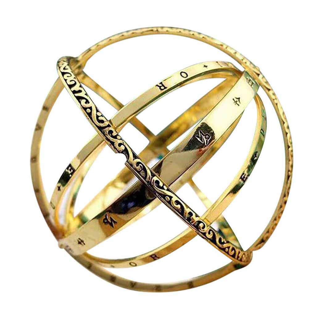 3D Ball Astronomical Sphere Couple Bracelet - Cosmic Lover Festival Gift Bangle for Him & Her - Perfect for Anniversary, Valentine's Day and Romantic Date Nights