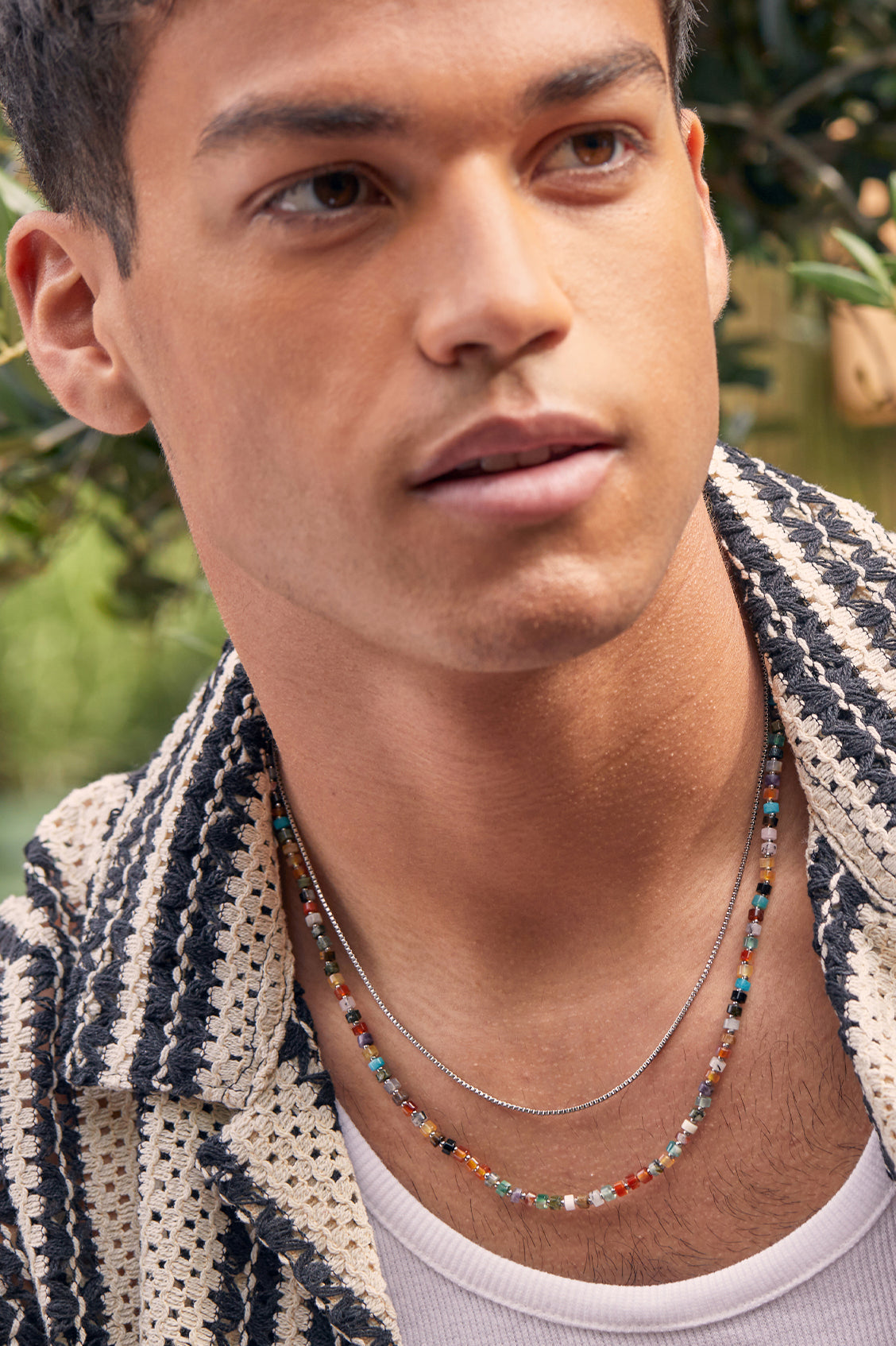 Men's Gemstone Rondelle Necklace - Natural Stone Beaded Jewelry for Men | Perfect for Gifts, Weddings & Everyday Wear