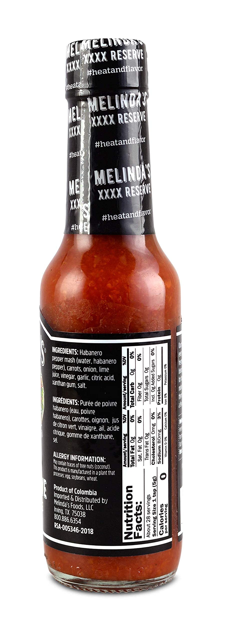 Melinda’s Special Reserve XXXXtra Habanero Hot Sauce - Gourmet Spicy Habanero Pepper Sauce with Aged Peppers, Carrot, Onion & Garlic - Keto, Kosher, Vegan, Gluten Free - 5oz Bottle (3 Pack) - Perfect for Tacos, Wings, Burgers & Spicy Food Lovers