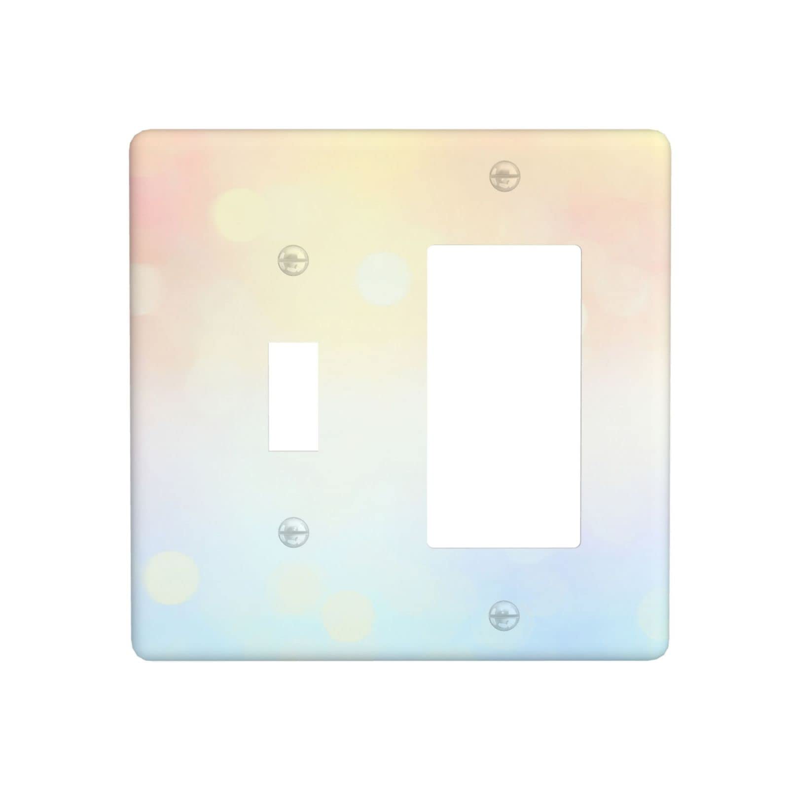 Vintage Rainbow Bubbles Light Switch Cover - Decorative Outlet Wall Plate for Home Decor, 1 Toggle 1 Decora Wall Socket Cover - Perfect for Kids Room, Nursery, Bedroom & Living Room Lighting Decor