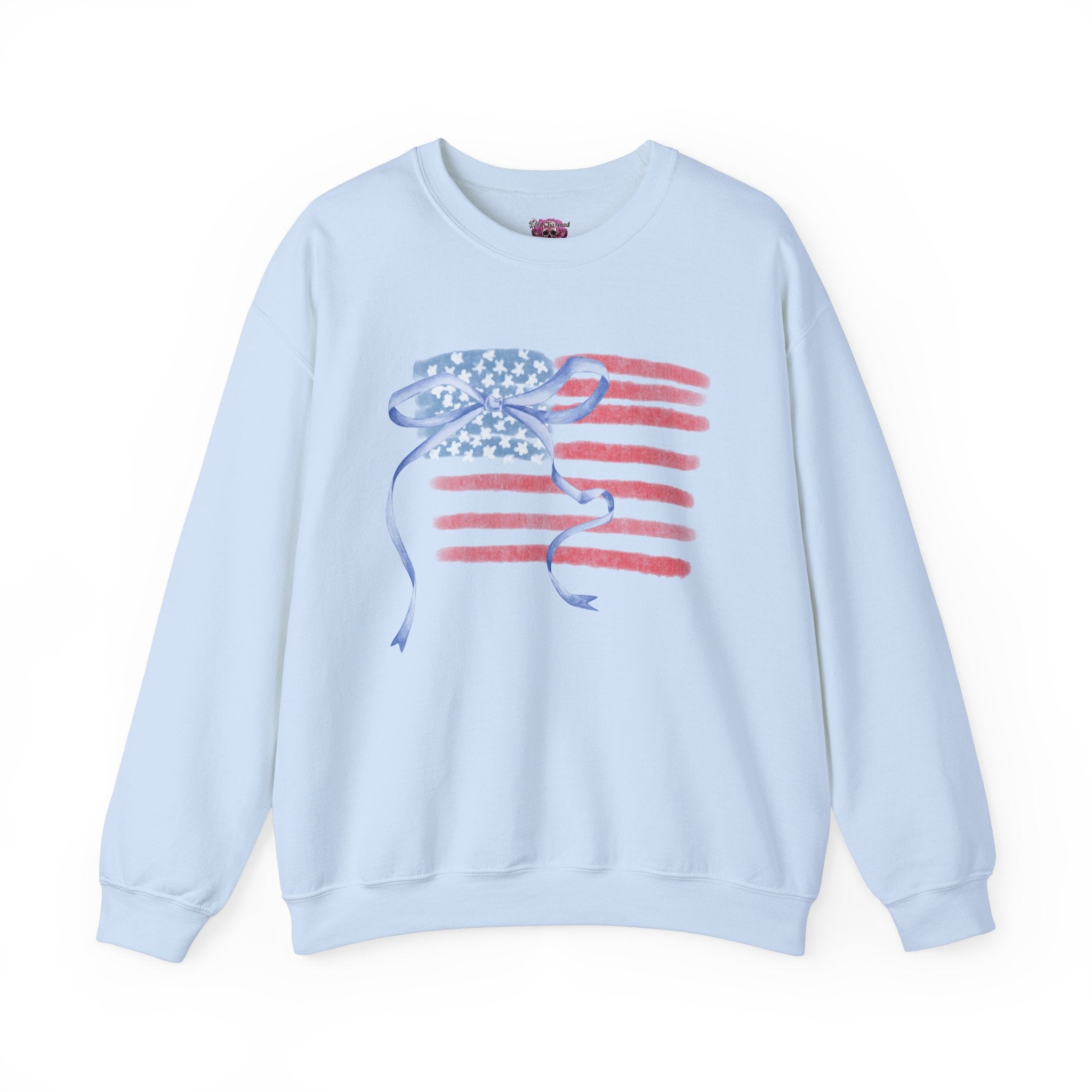 Coquette Flag Crewneck Sweatshirt - Trendy Vintage Style Pullover for Women | Perfect for Casual Wear, Street Fashion & Layering