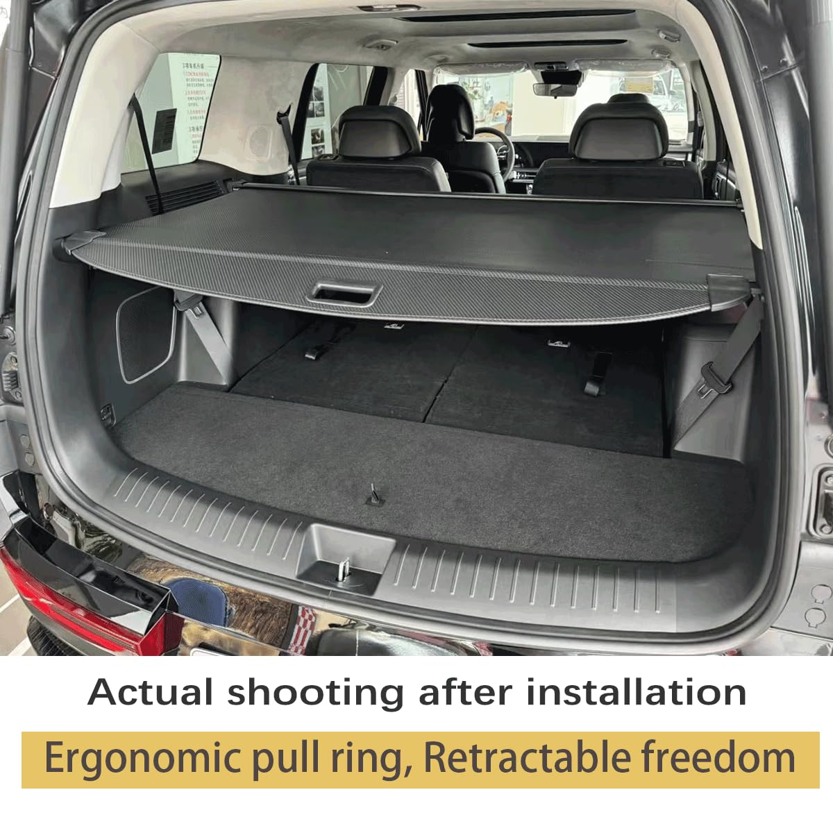 2024-2025 Hyundai Santa Fe Retractable Cargo Cover - Trunk Security Shade & Privacy Screen Protector | Perfect for Road Trips, Grocery Hauling & Vehicle Protection