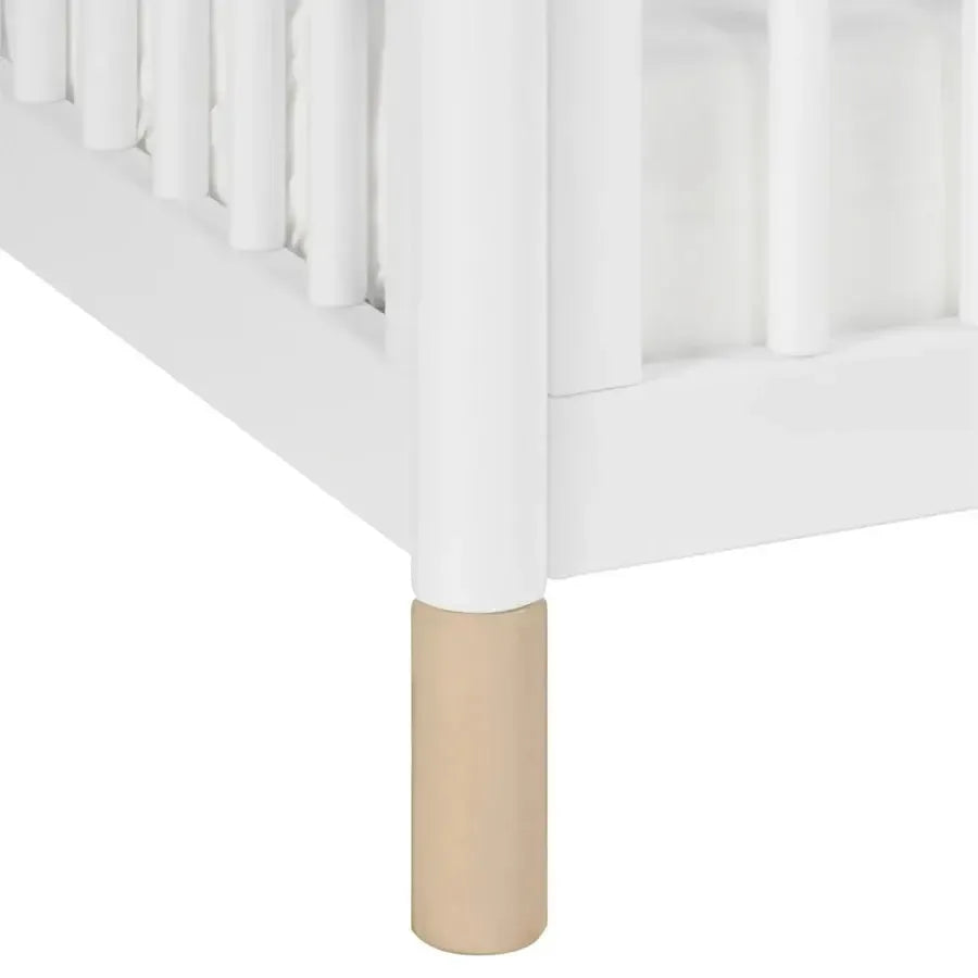Babyletto Gelato 4-in-1 Convertible Crib - White with Washed Natural Feet | Modern Nursery Furniture for Newborn to Toddler | Perfect for Small Spaces & Gender-Neutral Nursery Decor