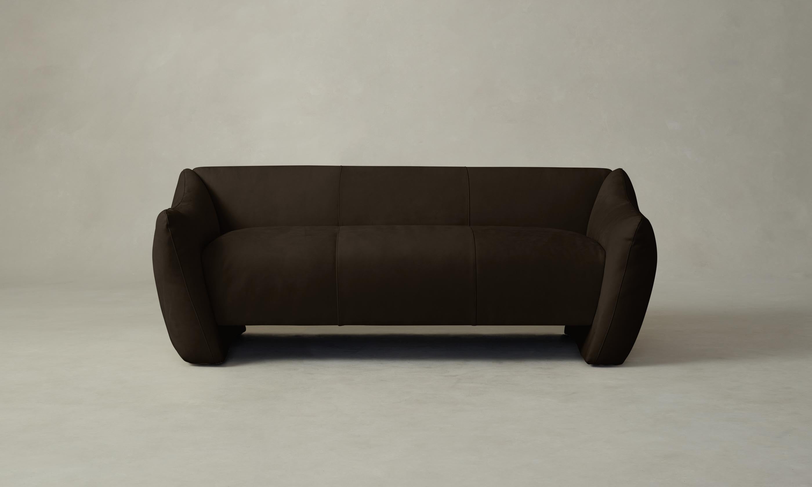 Premium Nubuck Leather Bond Settee in Espresso Brown - Luxurious Living Room Sofa for Modern Home & Office Decor