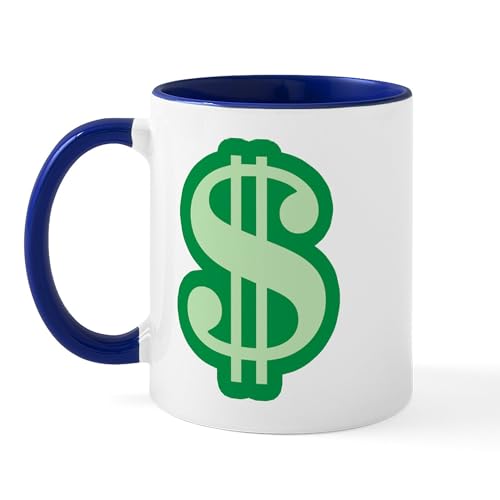 White/Navy Inside - Dollar Sign Mug