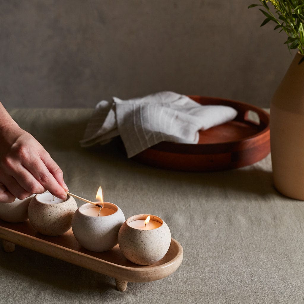 Camino Scented Candle with Decorative Tray Set - Aromatherapy Home Decor for Living Room, Bedroom & Bathroom Relaxation
