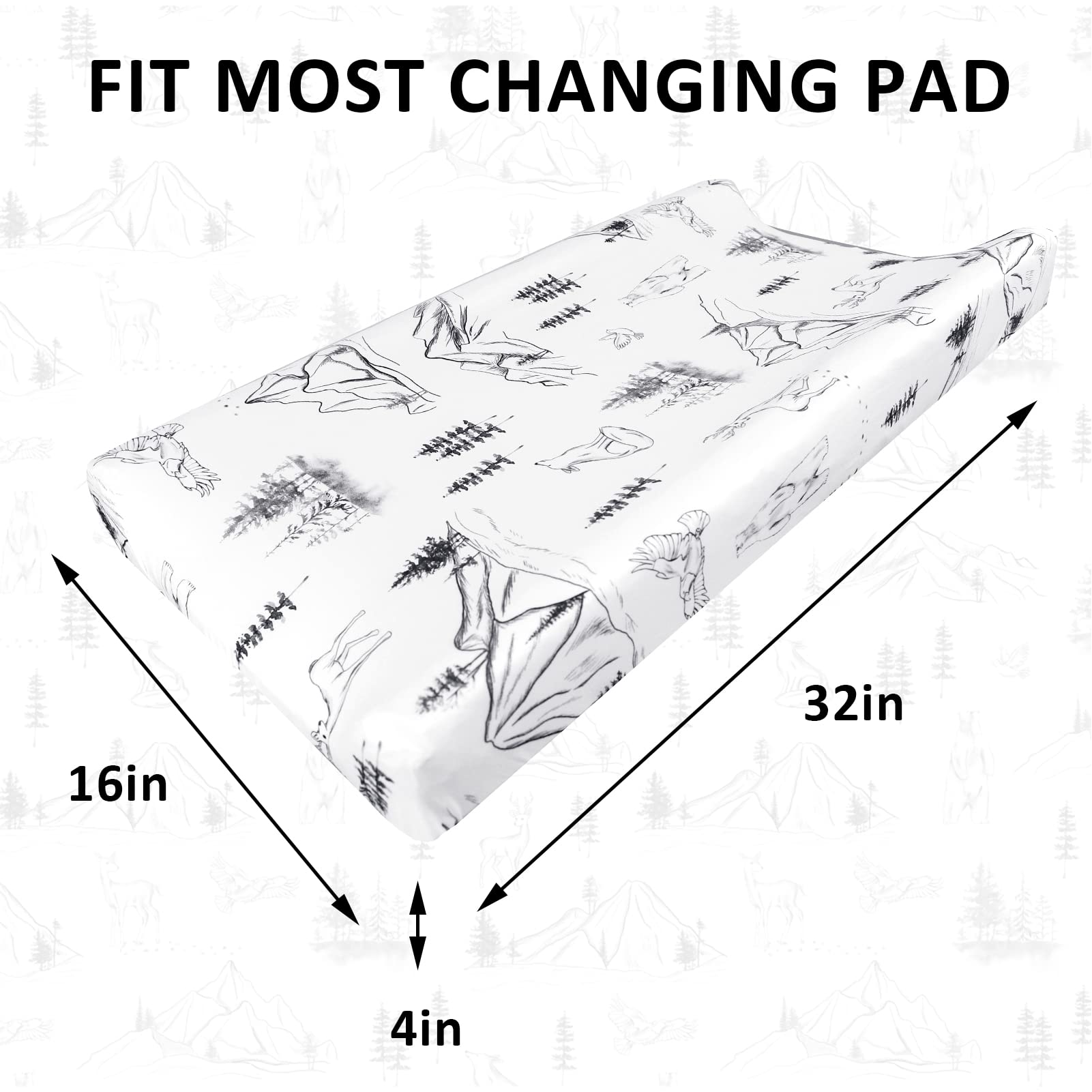 Stretchy Pea Pod Changing Pad Cover 2 Pack - Ultra Soft Jersey Knit Changing Table Covers for Baby Boys & Girls | Perfect for Nursery, Diaper Changing Station & Cradle