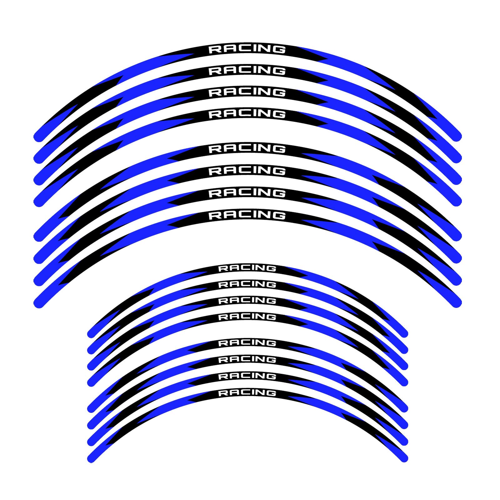 KETABAO Dirt Bike Rim Tape R01 Decal Stickers Stripes - 21 & 19 Inch Wheel Rim Stickers for Honda CRF250R CRF450R CRF 250R 450R - High Visibility Blue Reflective Design - Perfect for Motocross, Off-Road Racing & Trail Riding