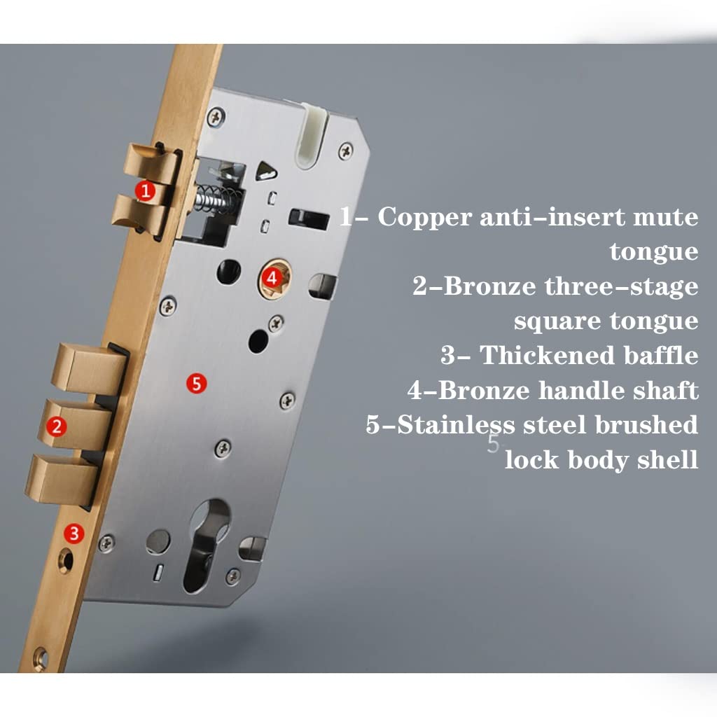 Luxury Golden Door Knob Lock - European & American Style Villa Handle with Key for Wooden Doors (5.8x28cm) - Perfect for Bedrooms, Bathrooms & Interior Home Decor